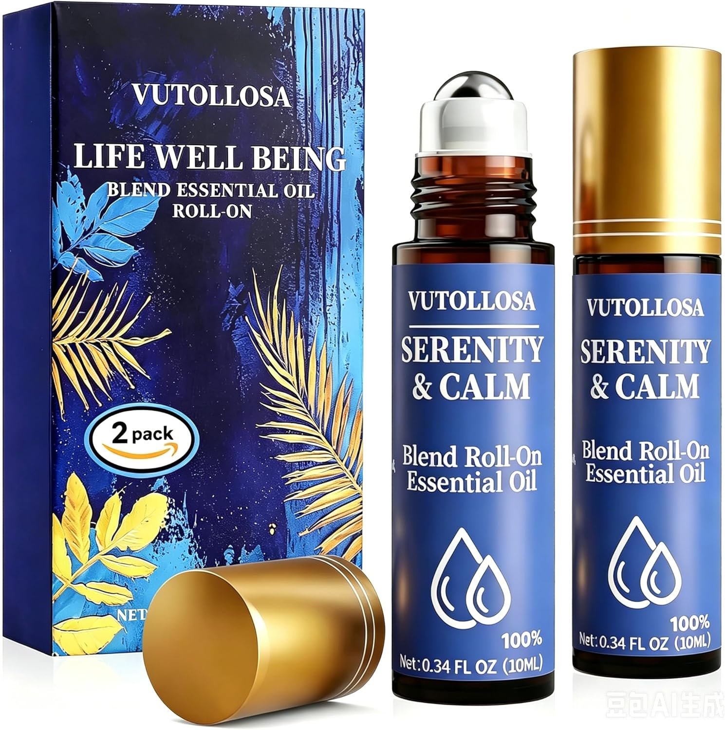 2-Pack Serenity & Calm Essential Oil Roll On | Pure Natural Essential Oil Blend | Self Care, Relaxation & Travel Gifts for Women, Teachers & Colleagues | VUTOLLOSA
