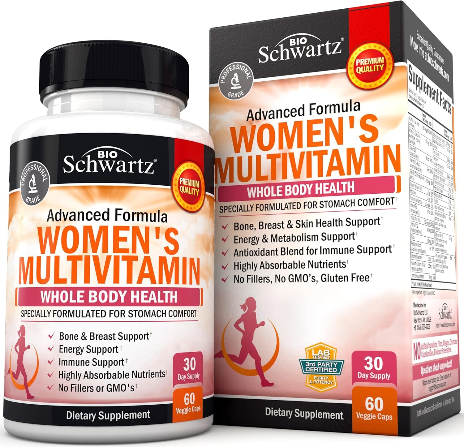 Multivitamin for Women with Vitamin D3 – Multivitamins for Bone Breast Skin Joint Energy – Vitamins for Immunity Support – Immune System Boost Natural Immune Defense – Joint Support Supplement – 60Ct