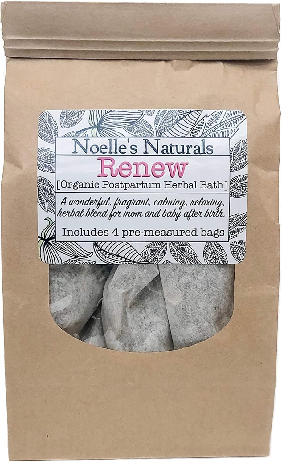 Organic Postpartum Herbal Bath – Pack of 4 – Post Childbirth Support – Sitz Bath – Promotes Healing and Relaxation After Birth – V-Steam