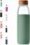25 Oz Borosilicate Glass Water Bottles with Bamboo Lid, BPA-FREE, Non-Slip Silicone Sleeve, and Stainless Steel Leak Proof Lid – Reusable Glass Bottle for Men and Women