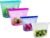 Reusable Silicone Food Storage Bags (Set of 4), Dishwasher Oven Microwave Freezer Safe, Eco-Friendly 100% Platinum, Leakproof Sous Vide Bags, Premium Lunch Containers, 2 Snack 2 Sandwich, Mixed
