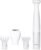 Panasonic Bikini Trimmer and Shaver for Women with 4 Attachments for Fast Easy Gentle Grooming in Intimate Areas, Use Wet/Dry, Electric Razor, Battery-Operated – ES-WV62-H (White/Silver)