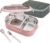 Lille Home 28oz Stainless Steel Leakproof 2-Compartment Bento Lunch Box/Portion Control Food Container with Lunch Bag and Cutlery Set, BPA Free (pink)