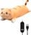 20″ Brown Cat Heating Pad for Period Cramps USB Portable Electric 5 Heat Settings 5 Timer Modes Auto Shut Off Plush Stuffed Animal Warmer for Neck Back Pain Relax for Women Kids