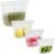 Reusable Silicone Food Storage Bags (Set of 4), Dishwasher Oven Microwave Freezer Safe, Eco-Friendly Leakproof Sous Vide Bags, Premium Lunch Containers, 1 Snack 2 Sandwich 1 Half Gallon, Clear