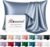 100% Mulberry Silk Pillow Cases with Zipper Made in USA, 22 Momme Silk Pillowcase for Hair and Skin, Oeko-TEX Certified 6A Grade Silk Acne Pillow, Hypoallergenic, Anti Wrinkle(Blue Grey, Standard)