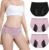 Carer 3 Pack Incontinence Underwear for Women, Washable 120ml High Absorbency Womens Incontinence Panties, Reusable Leakproof Protection Briefs for Bladder Leakage L(Black,Pink,Pink)