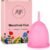 Reusable Menstrual Cup, Medical Grade Silicone Period Cup for Women & Beginners, Eco-Friendly Feminine Hygiene, Leak-Free Comfort for Up to 12 Hours (Small & Large) (Pink, Small)