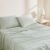 Linen Closet 100% Organic Cotton Twin Sheets Set, 3 Pieces, Light Green – Percale Bed Sheets & Pillowcases Set – Up To 14″ Deep Pocket Fitted Sheet – Cooling, Crisp & Breathable – For Hot Sleepers