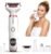 Wet & Dry Electric Razor for Women Men,4 in 1 Rechargeable Led Display Electric Shaver and Facial Hair Remover,Painless Ladies Body Razors for Nose Face Body Leg Bikini Arm Hair (White)