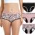 CARER High-Waisted Incontinence Underwear for Women 3-Pack, 150ml Absorbency for Moderate to Heavy Leaks, 5-Layer Protection, Soft & Breathable, Machine Washable & Reusable, Black/Pink/Leopard,X-Large