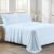 100% Organic Cotton Sheets Full Size – Organic Cotton Full Size Percale Weave Sheet Set (4 PC, Light Blue), Soft, Cooling, Crisp & Breathable, 16″ Deep Pocket Hotel Quality Bedding Set