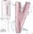 Akunbem 2 in 1 Women Electric Shaver Dual Head Bikini Trimmer for Women IPX7 Waterproof Wet & Dry Use Body Hair Trimmer and Facial Hair Remover for Bikini Underarm Leg Arm Body Face, Pink