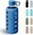purifyou 40oz / 32oz / 22oz / 12oz Borosilicate Glass Water Bottle with Time & Volume Markers, Silicone Sleeve, Stainless Steel Lid | Reusable Glass Bottle for Water & Juice (22oz Chinese Porcelain)