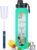 Glass Water Bottles 32oz with Silicone Sleeve Drinking Hydration Bottles Reusable Borosilicate Wide Mouth Motivational Water Flask Canteen with Time Marker Spout Lid and Brush (Green – 32 oz)
