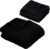 DEMMEX Organic Cotton Waffle Weave Turkish Towel Set for Bathroom, 1 Bath & 2 Large Hand Towels, 100% Oeko-TEX Certified Premium Turkish Cotton, Super Soft Lightweight Quick Dry (Jet Black)