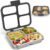 Stainless Steel Bento Box for Kids Adults with Silicone Container, Leak Proof 4 Compartments Metal Lunch Box, Removable Silicone Seal & Clear Lid Food Container for School Office, BPA-Free(Black)