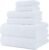 POLYTE 430 GSM Microfiber Quick Dry Lint Free Oversize Bath Towel Set, 6 Piece (Waffle Weave)