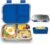 BABHAMNESS Stainless Steel Bento Box Kids, 3 Compartments Leak Proof Metal Bento Lunch Box, 304 Stainless Steel Bento Lunch Containers for School and Office,Dishwasher Safe, BPA-Free-Blue