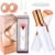 Facial Hair Remover for Women & Men, Rechargeable Face Razor with LED Light, 2 Replacement Heads Included, Travel Electric Shaver for Lip, Chin, Arms, Upper Lip & Peach Fuzz (White)