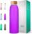 Urban Green Glass Water Bottle with Protective Silicone Sleeve and Bamboo Lid, 18oz, 1extra 304 Stainless Steel Lid with Handle, BPA Free, Dishwasher Safe, Valentine Gift