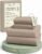 LANE LINEN 100% Organic Cotton Sheets Set, Long- Staple Percale Weave Ultra Soft Best- Bedding Sheets for Bed, GOTS Certified, Fits Mattress Upto 15inch Deep Pocket (King, Taupe)