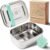 Everusely – Bento Box – Green, 27oz / 0.8 L – Stainless Steel Lunch Box with Leakproof Condiment Container – 3 Compartment Snack Organizer for On the Go Meals – Freezer & Dishwasher Safe