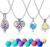 Blulu 4 Pcs Aromatherapy Essential Oil Diffuser Necklace for Women with 24 Pcs Refilled Scent Perfume Necklace Stainless Steel Locket Pendant Lava Stone Diffuser for Men Women Jewelry Birthday Gift