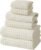 SK Studio 6 Piece Cotton Hotel Waffle Towel Set – 2 Bath, 2 Hand, 2 Washcloths – Large, Absorbent, Quick Dry for Bathroom Spa – White