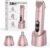 Bikini Trimmer for Women 3 in 1 Electric Shaver Razors Nose Hair Trimmer Waterproof Pubic Hair for Underarm Leg Arm Body (Rose Gold)