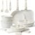 Pots and Pans Set Non Stick 20PCS, Ceramic Cookware Set Detachable Handle Non Toxic Stackable Kithchen Set, Dishwasher Oven Safe Induction Compatiable Frying Pans Pots Skillets, White