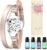 SOMORA Unique Gifts for Women – Valentine’s Day Birthday Gifts for Women, Mom, Best Friend, Sister, Wife, Mothers Day Mom Gift, Aromatherapy Essential Oil Diffuser Bracelet Gift Set, Silver