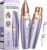 VG VOGCREST Eyebrow & Facial Trimmer: 2-in-1 Rechargeable Facial Hair Removal & Eyebrow Shaver – Painless Razor with Built-in LED Light (Solar Purple)