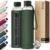 KIVY Glass Water Bottle with Silicone Sleeve 32 oz [WITH MEASUREMENT] – Borosilicate Glass Water Bottle Screw Top – Clear Bottles with Measurement Marking – Slim Waterbottle Aesthetic – Dark Green