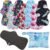 PHOGARY Reusable Menstrual Pads (7 in 1), Bamboo Cloth Pads for Heavy Flow with Wet Bag, Washable Overnight Cloth Panty Liners Period Pad, Large Sanitary Pad Set with Wings for Women