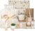 Birthday Gifts for Women, Get Well Soon Self Care Package Box, Sending Hug Baskets Thinking of You Inspirational Gift for New Mom Best Friend Birthday (Ivory)