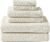 Texere 100% Organic Cotton Jacquard 650 GSM Premium Bath Towel Sets – Extra Absorbent Quick Dry and Plush, 2 Large Bath Towels, 2 Hand Towels, 2 Washcloths (Cable, Birch, 6 Piece)