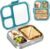 LOHASOK Kids Stainless Steel Lunch Bento Box BPA-Free Leak-Proof Tritan Lid 304 Metal Food Container with 3 Compartments for Girls Boys School Blue