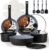 CAROTE 19PCS Ceramic Cookware Sets, Black and Gray, Pots and Pans Set Non Stick Non Toxic, Induction Cookware, Kitchen Cookware Sets, Pots Set for Healthy Cooking