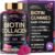 Biotin Gummies with Collagen – Hair Growth Support, Skin, & Nail Strength – for Women & Men – Biotin 10000mcg | Keratin | Hyaluronic Acid | B-Complex | Nettle – Sugar-Free, Mixed Berry – 60 Gummies
