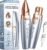 VG VOGCREST Eyebrow & Facial Trimmer: 2 in1 Rechargeable Facial Hair & Eyebrow Shaver – Painless LED Light (Sky Blue)