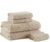 Madison Park Spa Waffle 100% Cotton Luxurious Towel Set, Premium Texture Waffle Weave, Highly Absorbent, Quick Dry, Hotel & Spa Quality Wash Clothes for Bathroom, Assorted Sizes, Natural 6 Piece