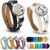 Bonuci 2 Pcs Essential Oil Diffuser Bracelet Aromatherapy Fragrance Locket Bracelet Adjustable with 6 Replacement Leather Band and 18 Refill Pad Gift Set for Women Girls Wife Friend Christmas Birthday