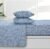 AZORES HOME Queen Organic Cotton Sateen Sheet Set – Deep Pocket, 300 Thread Count, 4-Piece Luxury Bedding, Carolina Blue