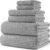 POLYTE 430 GSM Microfiber Quick Dry Lint Free Oversize Bath Towel Set, 6 Piece (Waffle Weave)