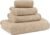 MICROFI Waffle Weave Bath Towel Set, Microfiber, 4 Pieces (Body/Hair/Hand/Face), Quick Dry, Lightweight, Super Absorbent, Lint Free, 380 GSM (Beige)