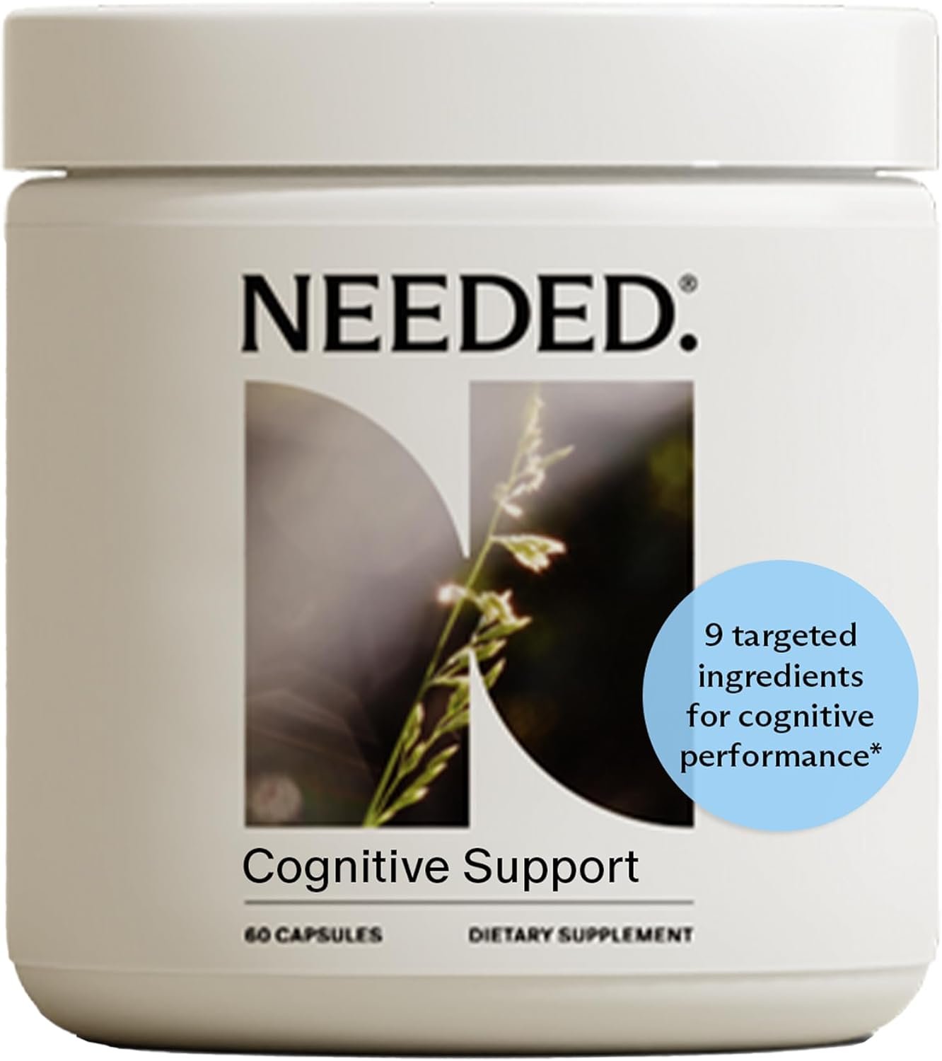 Needed. Cognitive Support – Comprehensive Supplement with Ashwagandha, Reishi & Lion’s Mane Mushrooms, Breastfeeding Safe – Supports Focus, Attention, & Memory, 30-Day Supply